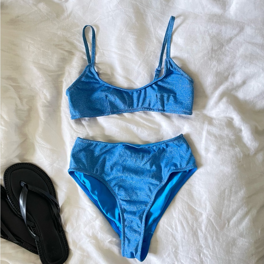 TRIANGL swimsuit bikini Blue Sparkle high waste
